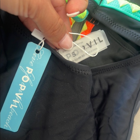 Popvil Black and Neon Trim One-Piece Swimsuit - Picture 5 of 5